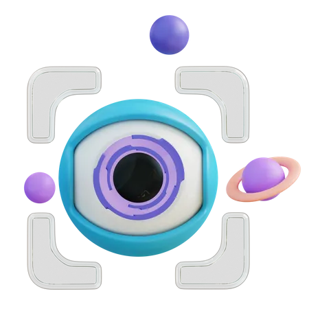 3 D Illustration Eye Scanner 3D Icon