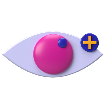 Eye Viewing With Plus  3D Icon