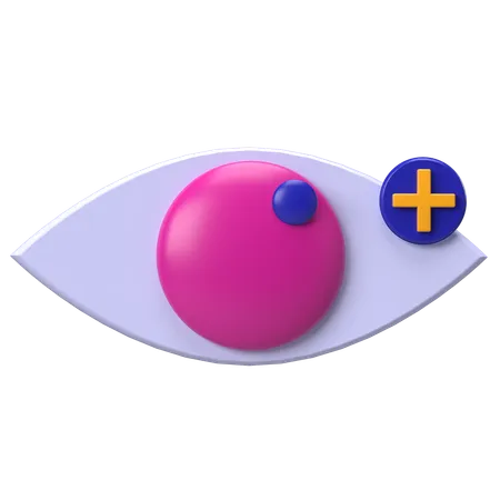 Eye Viewing With Plus  3D Icon