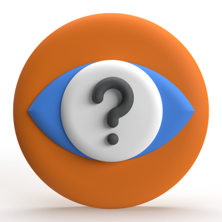 Eye with question mark  3D Icon