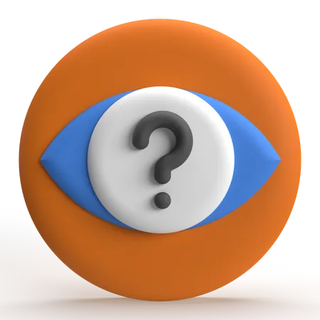 Eye with question mark  3D Icon