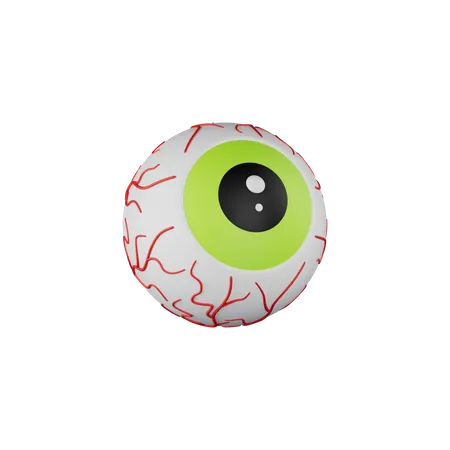 Eye with red bulging veins 3D Illustration