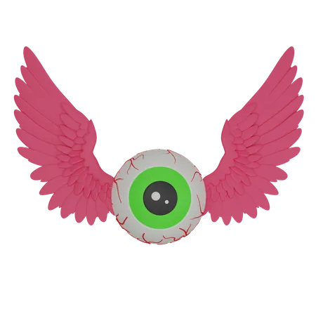 Eye With Pink Wings 3D Icon