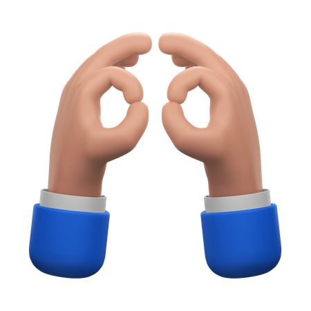 Eyes Hands Gesture  3D Icon