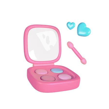 3 D Pink Render Eyeshadow Palette Illustration 3D Icon