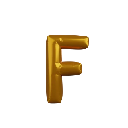 3 D Illustration Of Golden Balloon Concept Alphabet F 3D Illustration