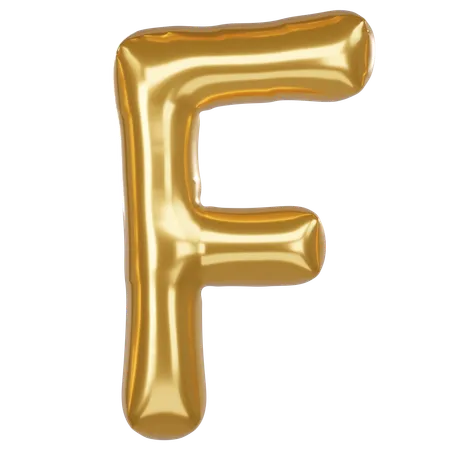 F Alphabet 3 D Illustration In Golden Balloon Style 3D Icon