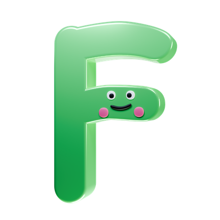 F Alphabet  3D Icon