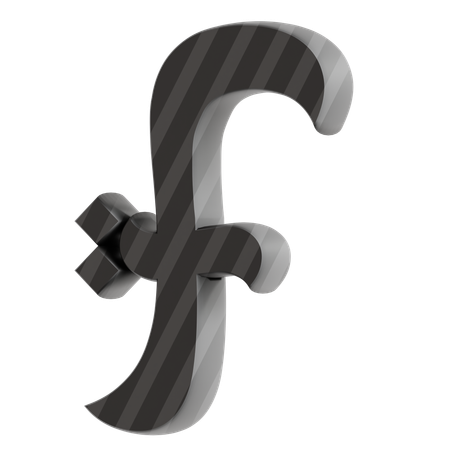 F Alphabet  3D Icon