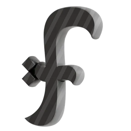 F Alphabet  3D Icon