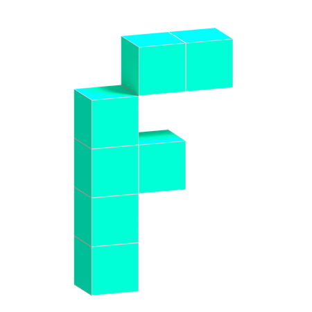 F Alphabet  3D Icon