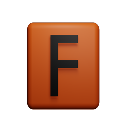 F Alphabet  3D Icon