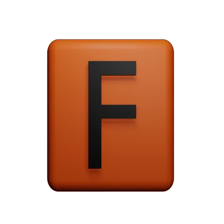 F Alphabet  3D Icon