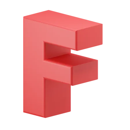 F Alphabet  3D Icon