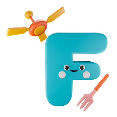 F Alphabet  3D Illustration