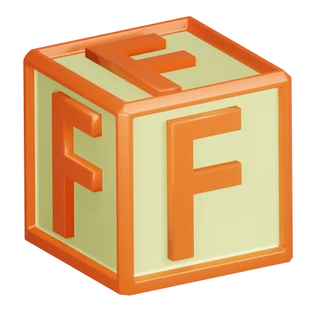 F Alphabet Letter  3D Icon