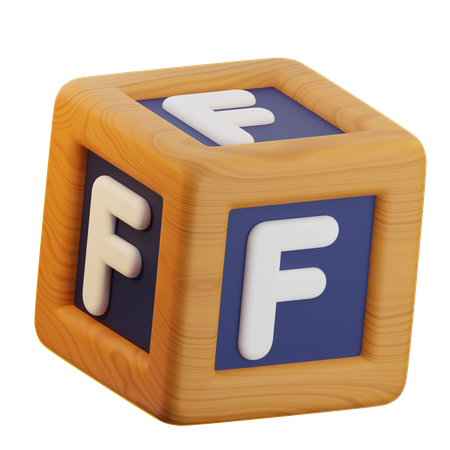 F Cube Block  3D Icon