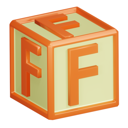 F letra do alfabeto  3D Icon