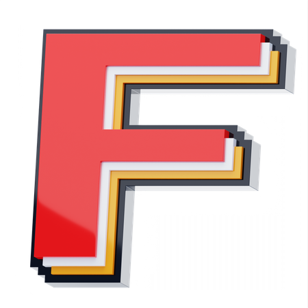F Letter  3D Icon