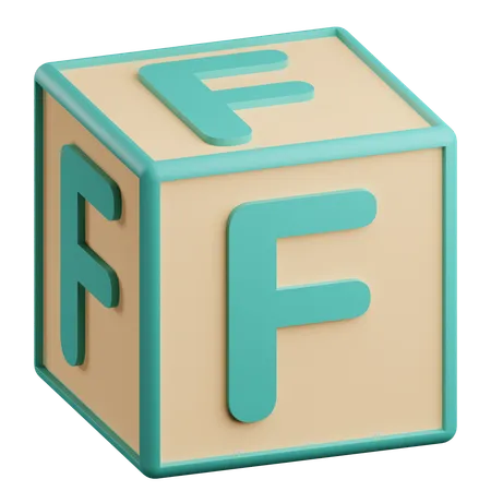 3 D F Letter Illustration 3D Icon