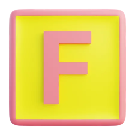 3 D F Letter With Isolated Background 3D Icon