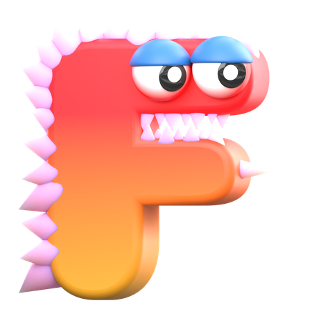 F Monster Alphabet  3D Icon