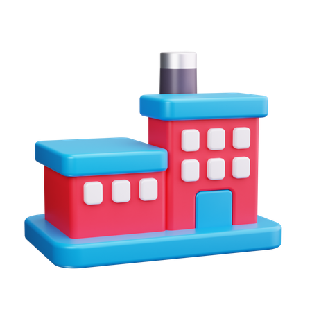 Fábrica  3D Icon
