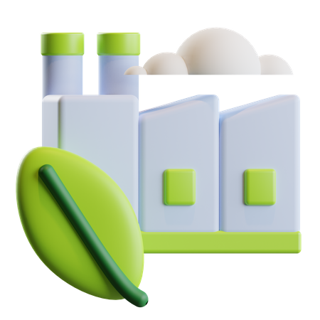 Fábrica de ecología  3D Icon