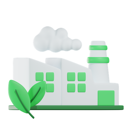 Fábrica de ecologia verde  3D Icon