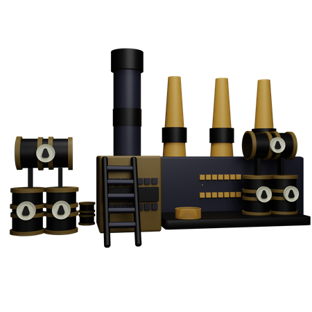 Fábrica de petróleo 3D Icon