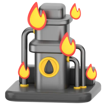 Se incendia fábrica de petróleo  3D Icon