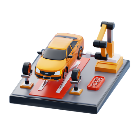 Fabrication automobile  3D Icon