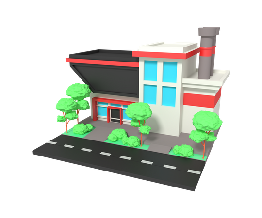 Fabrik  3D Illustration
