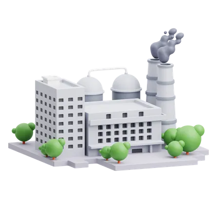 Fabrikgebäude  3D Illustration