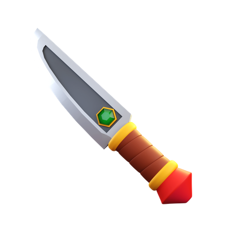 Faca de pedras preciosas  3D Icon