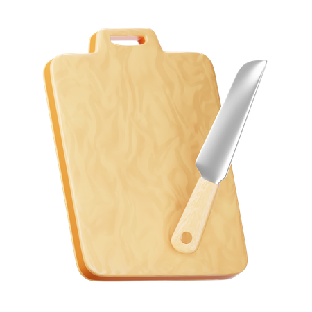 Faca e tábua de cortar  3D Icon