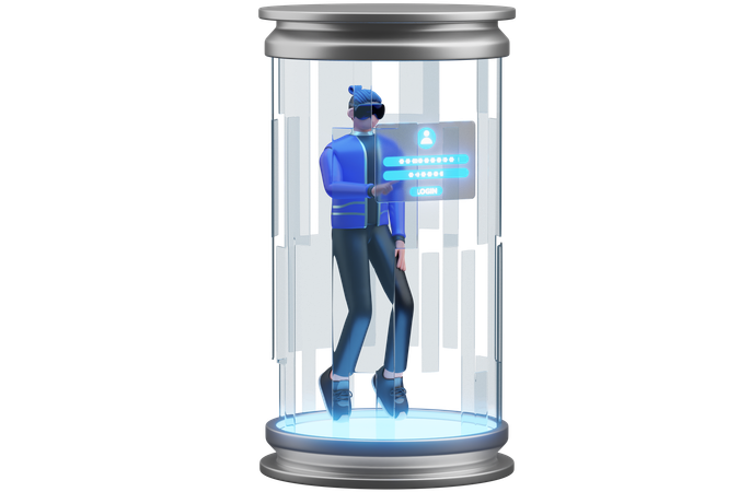 Faça login no metaverso  3D Icon