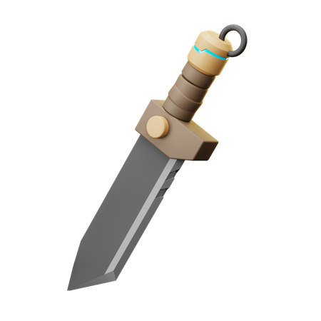 Facão de sobrevivência com bainha  3D Icon