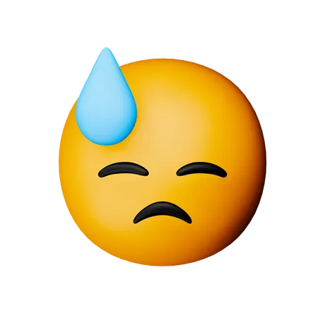 Faccia con emoji sudore freddo  3D Icon