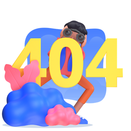 Un homme confronté à une erreur 404  3D Illustration