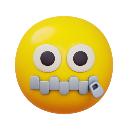 Face And Zipped Mouth  3D Icon