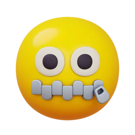 Face And Zipped Mouth  3D Icon