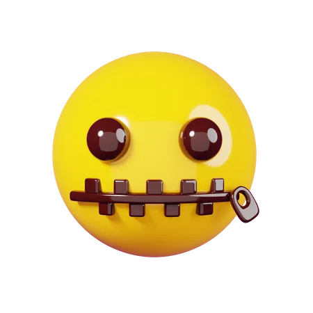 Face And Zipped Mouth Emoji  3D Emoji