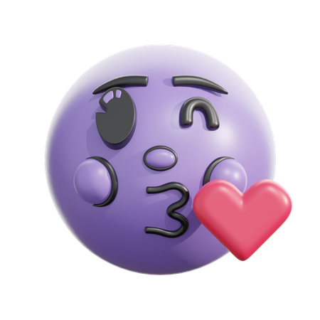 Face blowing a kiss  3D Icon