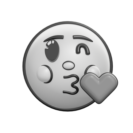 Face Blowing A Kiss  3D Icon