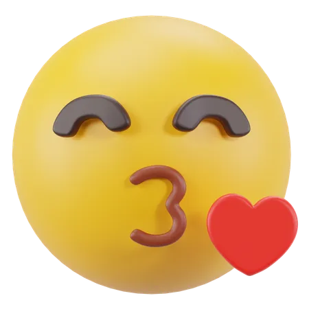 Face Blowing a Kiss  3D Icon