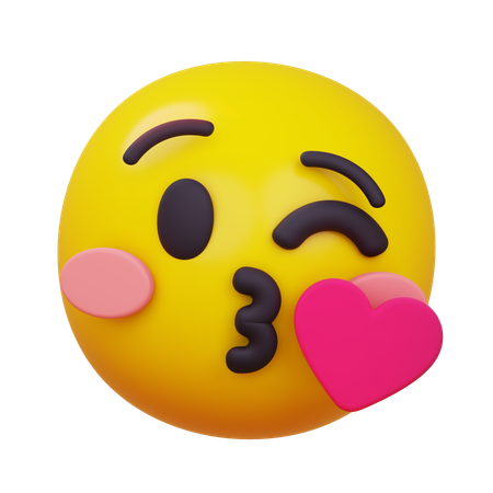 Face Blowing a Kiss  3D Icon