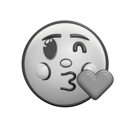 Face Blowing A Kiss  3D Icon