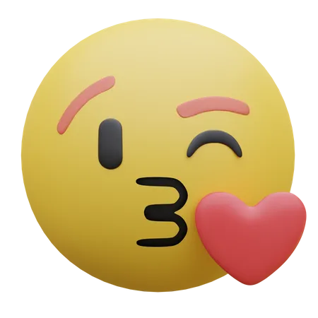 Face Blowing A Kiss  3D Icon