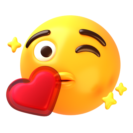 Face blowing a kiss  3D Icon